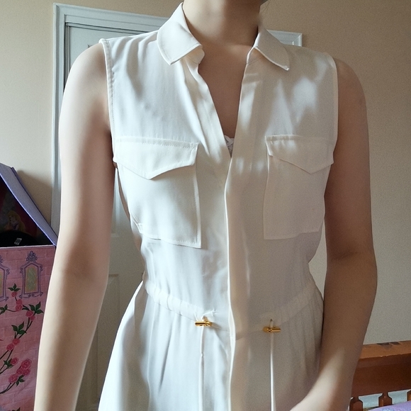 NWT White H&M knee length collared dress ⚪️ - Picture 3 of 4